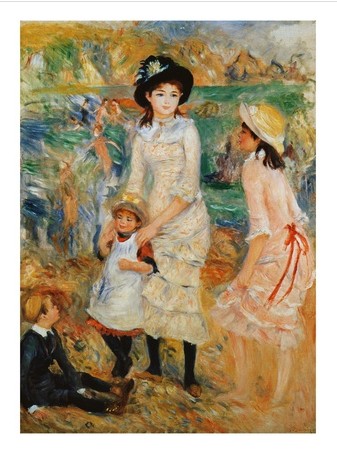 Children on the Seashore, Guernsey - Pierre Auguste Renoir Painting